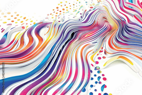 Abstract watercolor background with colorful lines Bright dynamic background with wavy twisted lines of all colors rainbow Vector illustration