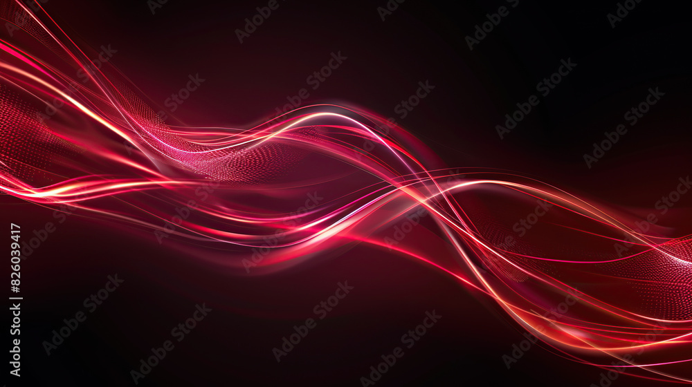 Red ribbon, technical background, abstract material Red ribbon, technical background, abstract material