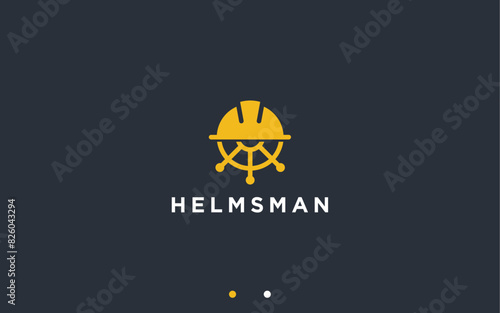 construction helmet logo design vector silhouette illustration