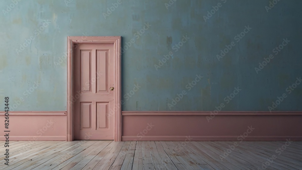 room with blue wall and pink door room with blue wall and pink door