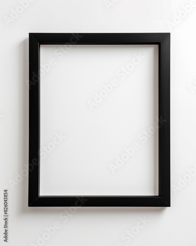there is a black frame on a white wall with a white background
