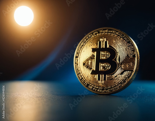 Un Bitcoin è incastonato in una cornice di vetro, trattato come un oggetto da collezione prezioso. 
