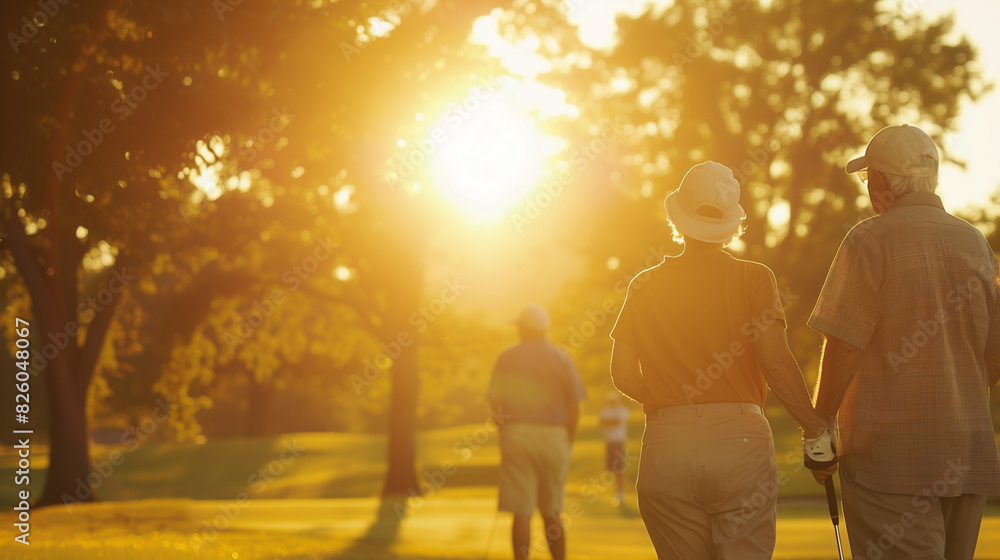 playing golf with sunset playing golf with sunset