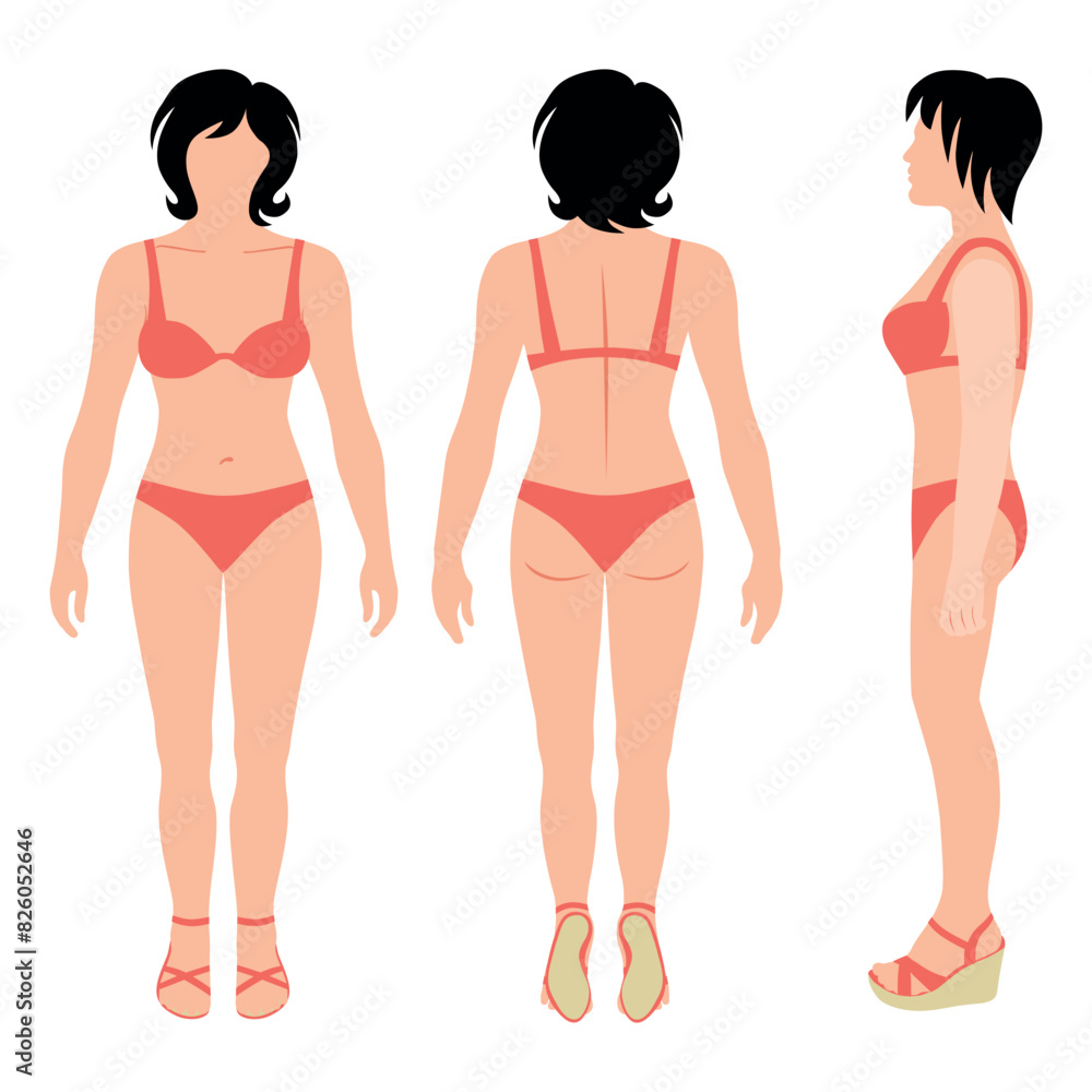 Woman doll fashion haircut, swimsuit, summer shoes sandals design figure Woman doll fashion haircut, swimsuit, summer shoes sandals design figure
