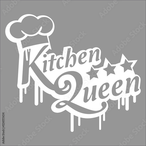 Queen of the Kitchen Lettering Logo Text Woman Royal