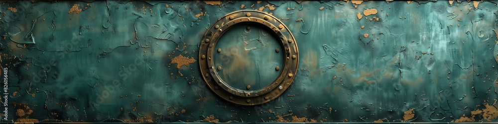 Fototapeta premium A vintage textured, distressed, cloudy, wavy, old textured painted design with dark slate gray, explosion, eruption, dark sea green and grey colors, backdrop, wallpaper, background 4:1
