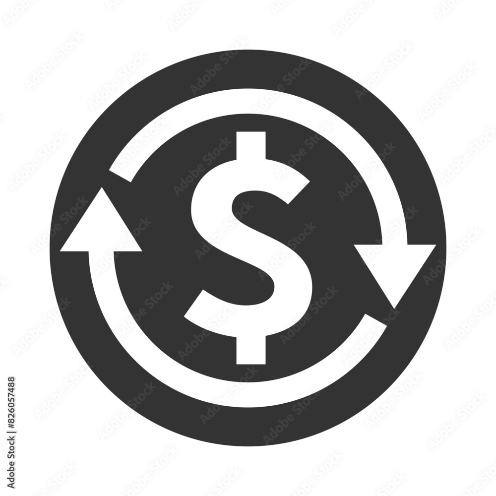 Money circulation graphic icon. Revenue cycle isolated sign on white background. Vector illustration Money circulation graphic icon. Revenue cycle isolated sign on white background. Vector illustration