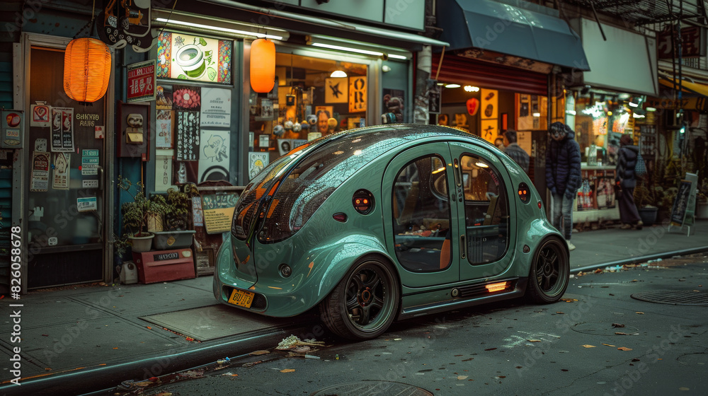 Obraz premium Shot of a Futuristic Self-Driving car on the street.