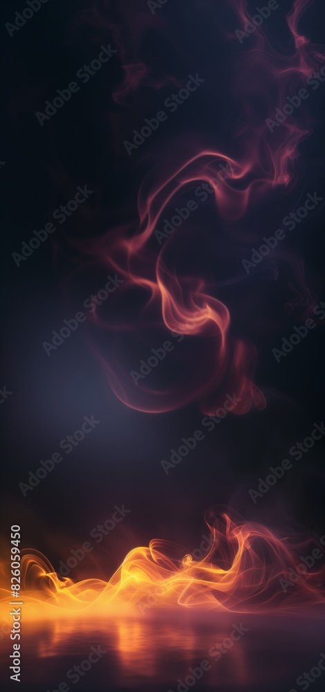 Fototapeta premium Leuchtender Nebel: Orangefarbenes Leuchten