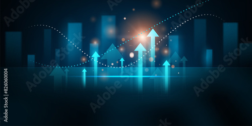 business vector illustration design Stock market charts or Forex trading charts for business and finance ideas. photo