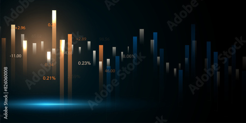 business vector illustration design Stock market charts or Forex trading charts for business and finance ideas.