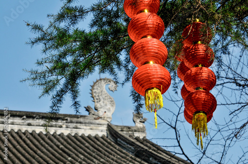 chinese lantern in the temple