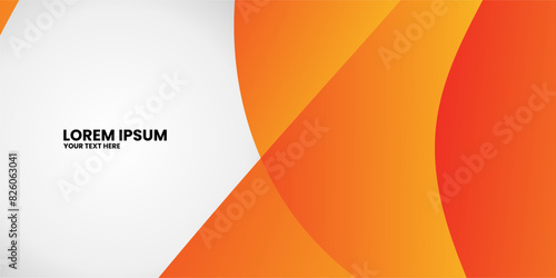 Orange and white abstract shapes with a gradient on a white background.