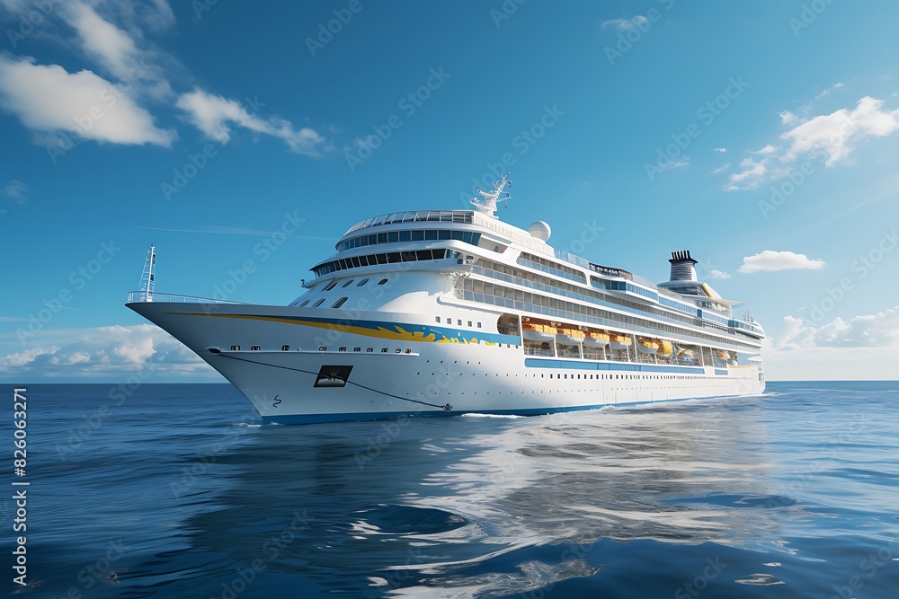 cruise ship in the sea, 3d render, computer digital image cruise ship in the sea, 3d render, computer digital image