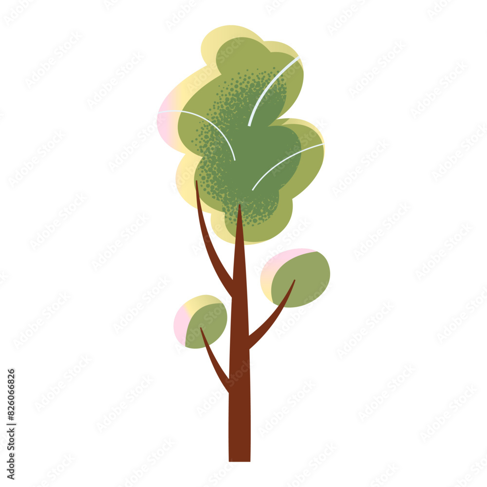 Green tree cartoon icon. Cartoon forest plant in spring or summer. Garden outdoor landscape. Village natural vector illustration isolated on white. Garden outdoor landscape Green tree cartoon icon. Cartoon forest plant in spring or summer. Garden outdoor landscape. Village natural vector illustration isolated on white. Garden outdoor landscape