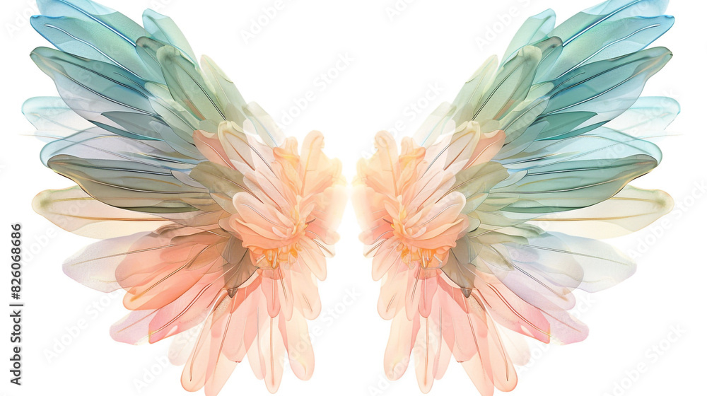 A pair of pastel-colored fairy wings A pair of pastel-colored fairy wings
