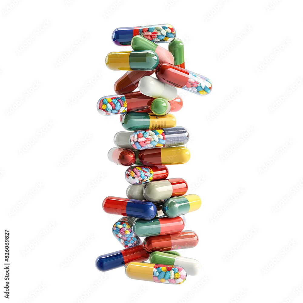 pills on white background pills on white background