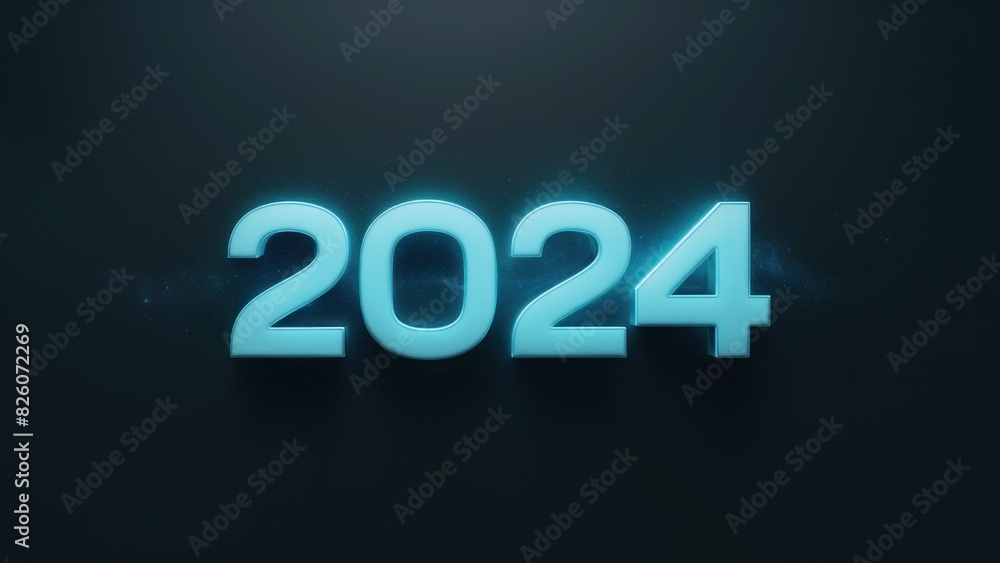 Futuristic Design Happy New Year 2024 Beautiful Color with Dark Background Futuristic Design Happy New Year 2024 Beautiful Color with Dark Background