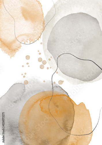 hand painted abstract watercolour wall art design 