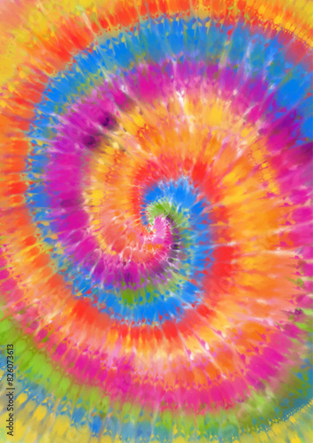 hand painted tie dye pattern with rainbow colours