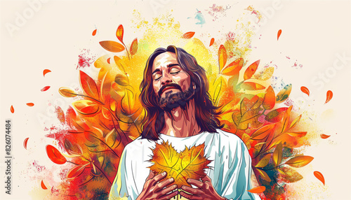 Vector Illustration of Jesus Christ, Christian, love and prosperity