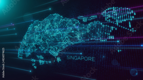 Photography Abstract Futuristic Blue Violet Shiny Perspective Square Hud Particles Mosaic Gr