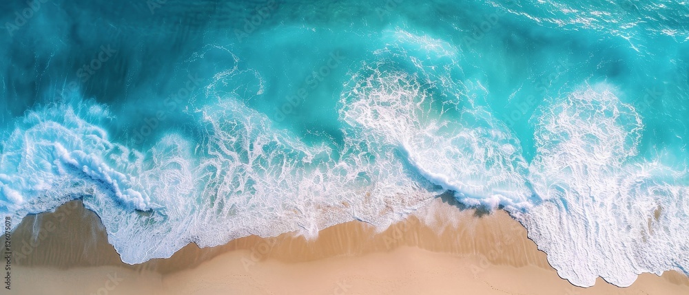 Top view enjoying the tropical sea ocean at a beautiful beach. banner photography top view Summer seascape drone Top view enjoying the tropical sea ocean at a beautiful beach. banner photography top view Summer seascape drone