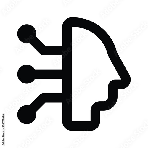 Machine learning process, concept icon of cybernetics