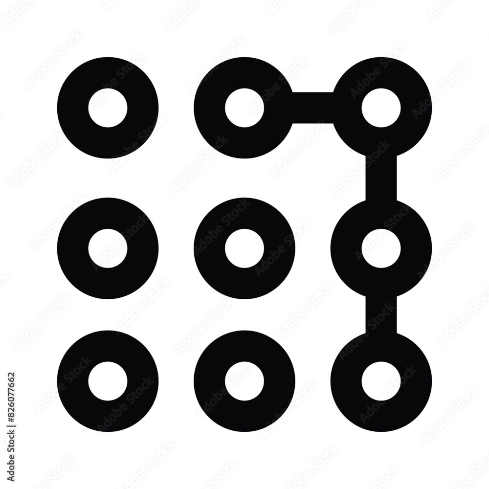 Trendy icon of pattern lock, cyber security concept Trendy icon of pattern lock, cyber security concept