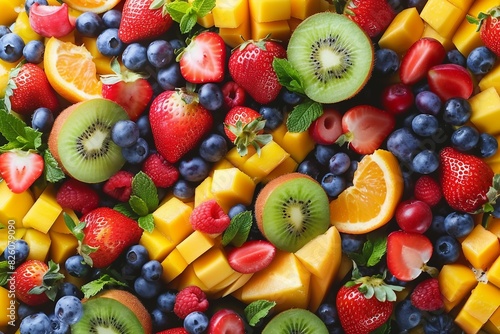 Background of healthy fresh fruits. generative ai.