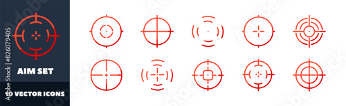 AIM icons set. Flat style. Vector icons