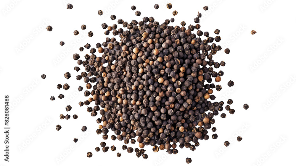 Ground Black Peppercorns Scattered, A top view of a scattered pile of ground black peppercorns, Black Peppercorns Ground Black Peppercorns Scattered, A top view of a scattered pile of ground black peppercorns, Black Peppercorns