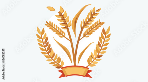Gluten free isolated label icon. No wheat vector symb photo