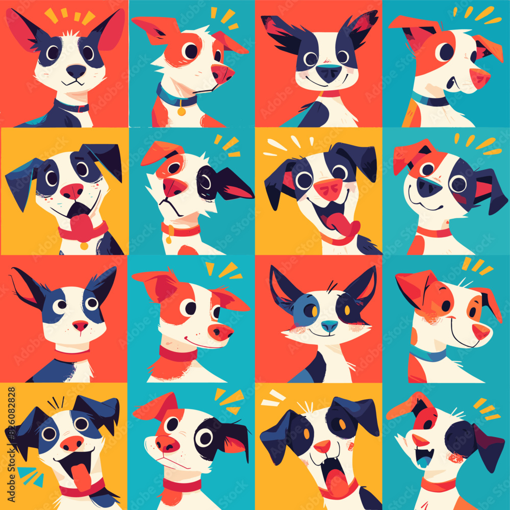 set of funny animals