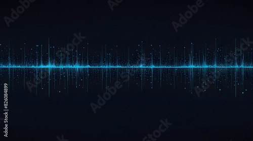 Graphic Background Glowing Blue Lines On Black Background, Technology Background The Lines Are Erratic And Chaotic, Digital Art, Abstract,