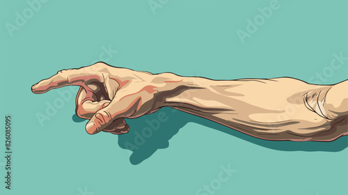 Grabbing hand gesture. Human arm with pinching finger