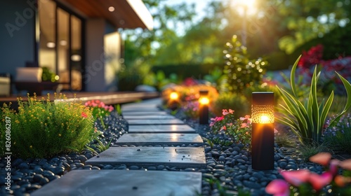 Modern gardening landscaping design details photo