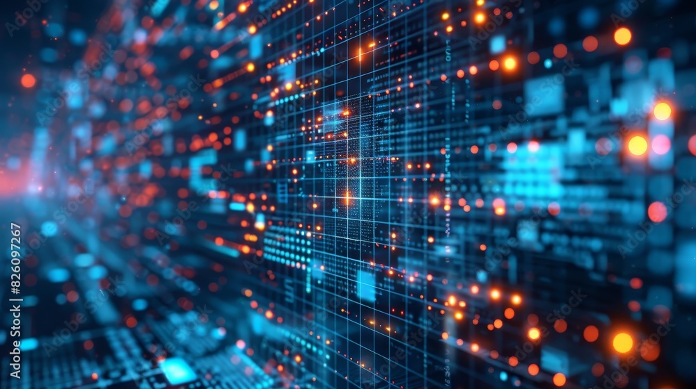 Digital Grid Data Analysis: A photo illustrating a digital grid used for data analysis Digital Grid Data Analysis: A photo illustrating a digital grid used for data analysis