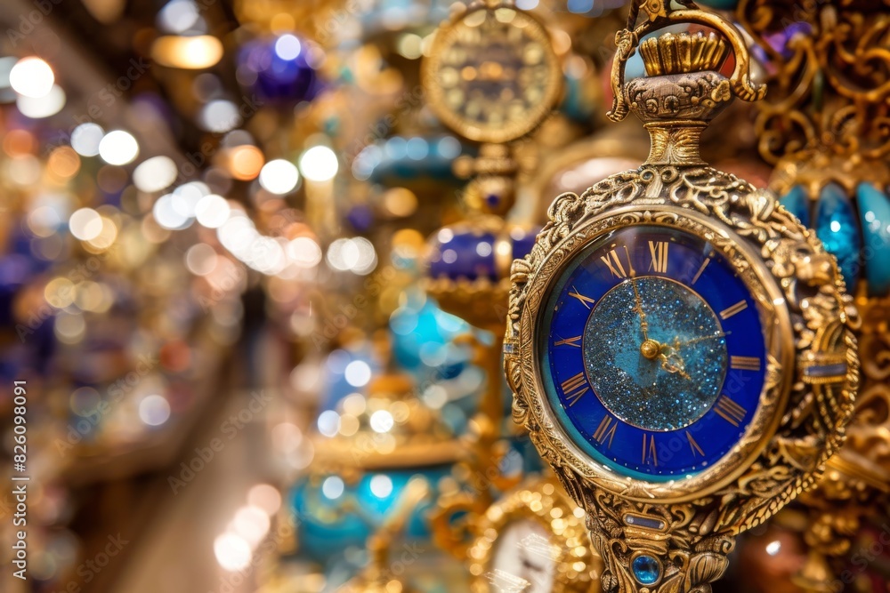 Close up of ornate gold watches, luxurious and detailed, vibrant and rich, time and craftsmanship concept Close up of ornate gold watches, luxurious and detailed, vibrant and rich, time and craftsmanship concept