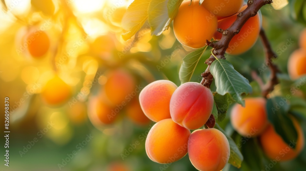 Ripe Apricots on a Branch Ripe Apricots on a Branch