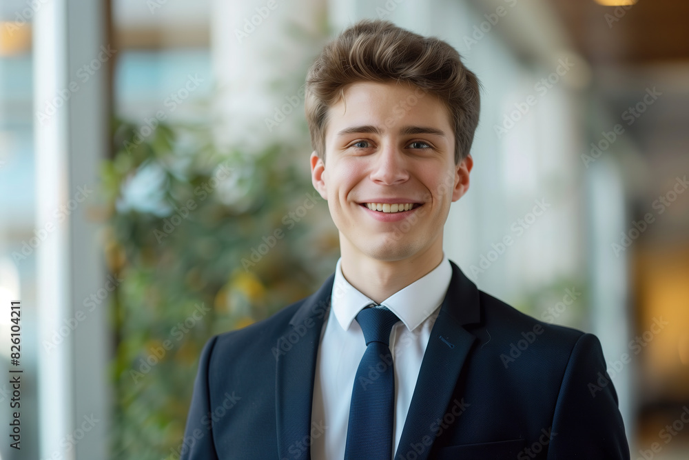 Professional smiling young politician man lawyer in a suit and tie Professional smiling young politician man lawyer in a suit and tie