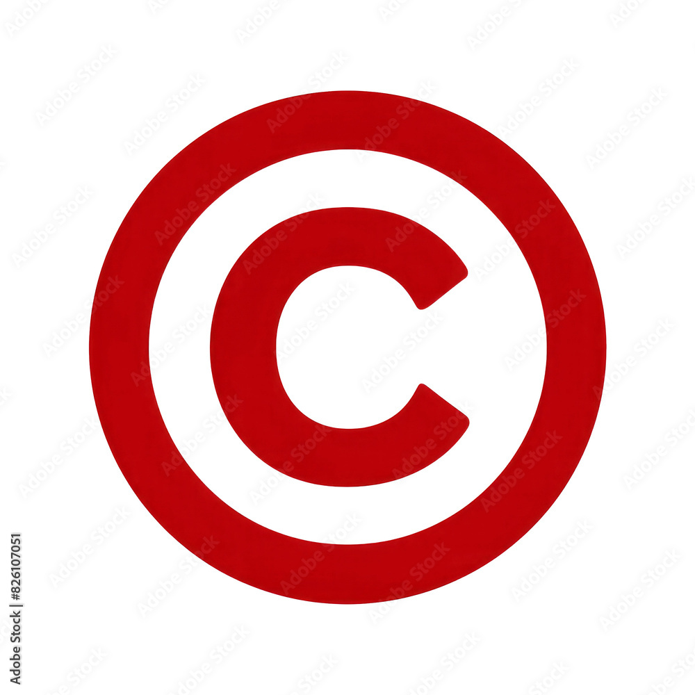 Red copyright icon or copyright symbol clipart isolated on PNG cutout transparent background Red copyright icon or copyright symbol clipart isolated on PNG cutout transparent background