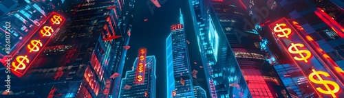 Cityscape with Glitching Sk...