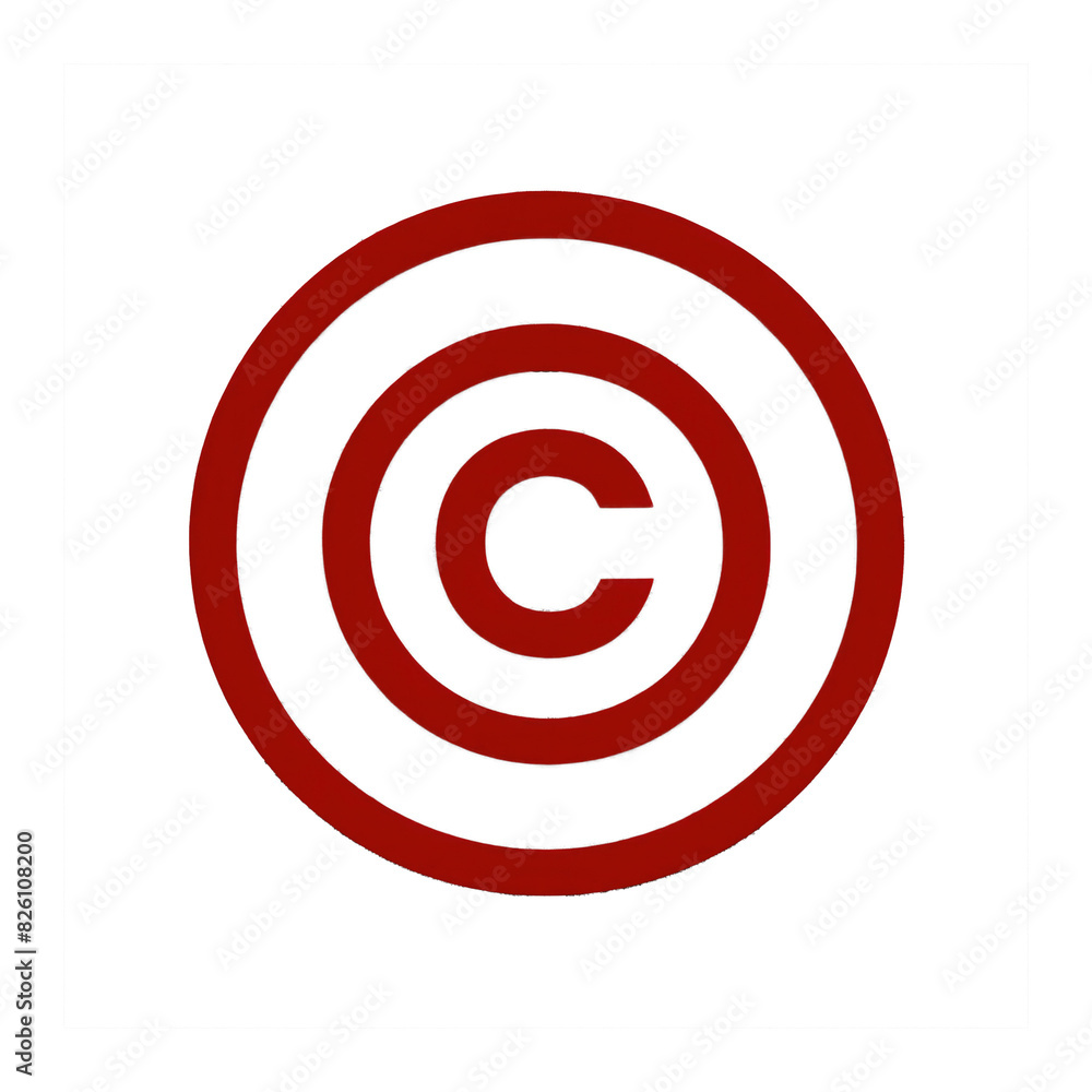 Red copyright icon or copyright symbol clipart isolated on PNG cutout transparent background Red copyright icon or copyright symbol clipart isolated on PNG cutout transparent background