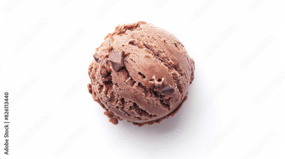 Chocolate icecream scoop on white background Chocolate icecream scoop on white background