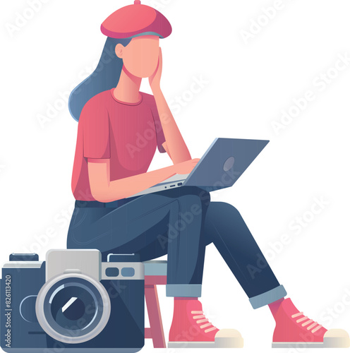 The work of a photographer in photo retouching