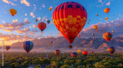 Spectacular Colorful Hot Air Balloons at Albuquerque International Balloon Fiesta photo