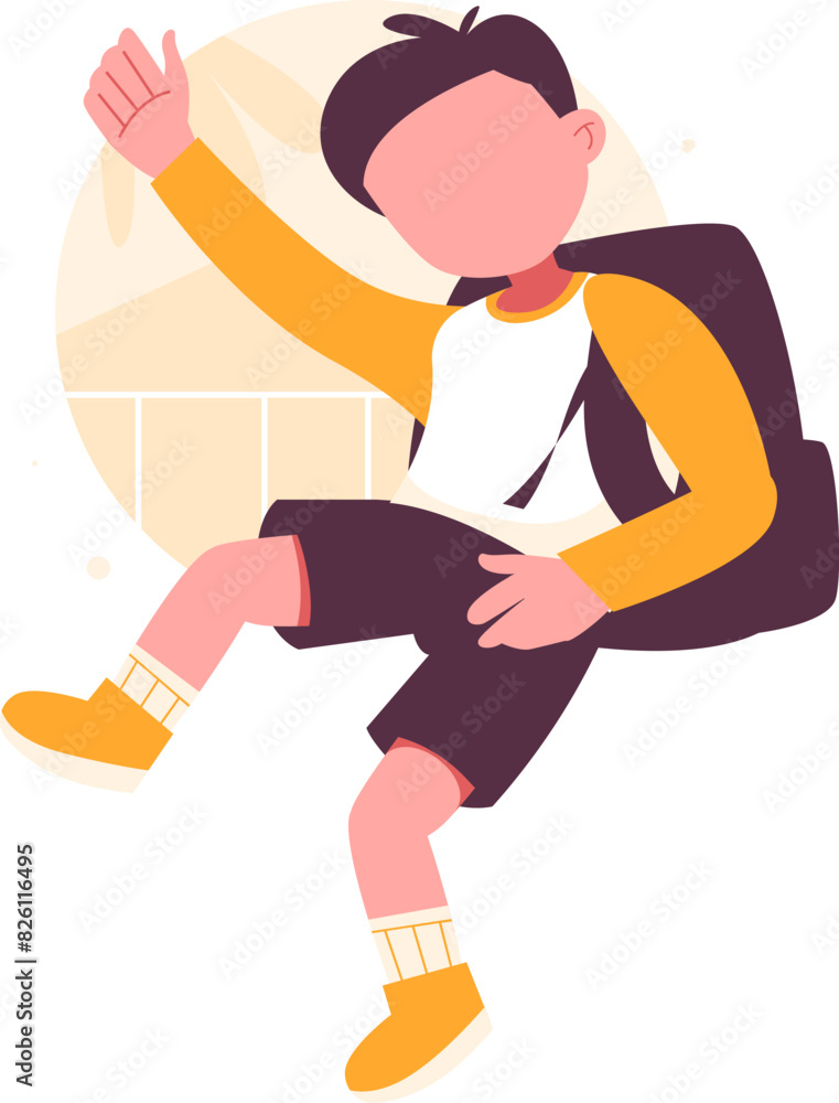 School kid character vector illustration School kid character vector illustration