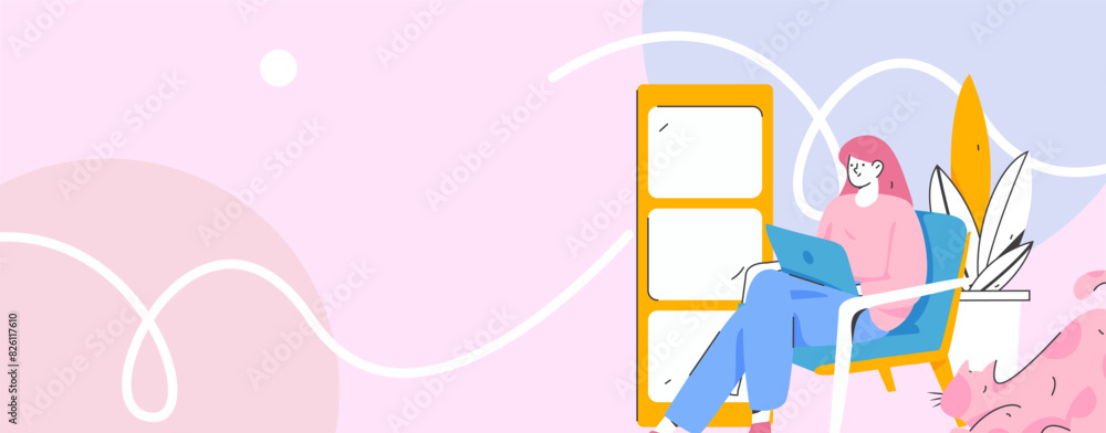 Home indoor character scene flat vector concept operation hand drawn illustration
Home indoor character scene flat vector concept operation hand drawn illustration