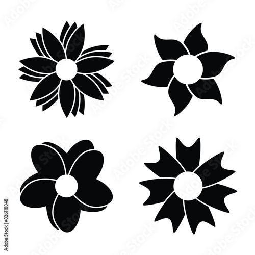 Flower icon. Flowers elements collection. Flower plant  floral  icons collection  isolated with white background.